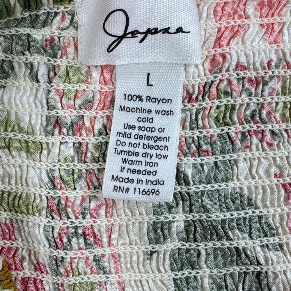 NWT Japna Floral Spaghetti Strap Smocked Back Wide Leg Jumpsuit Womens Large - Picture 8 of 9